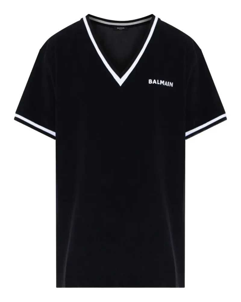 Balmain Midikleid mit Kontrastbesatz - Schwarz Schwarz