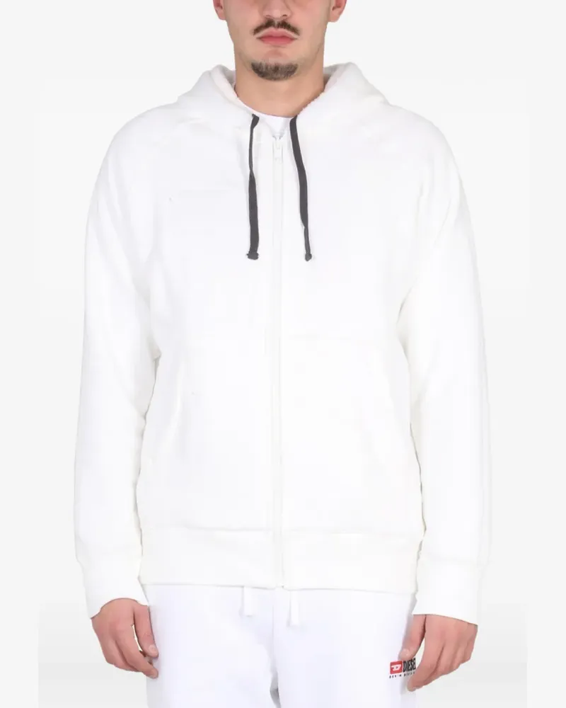 Diesel Kapuzenjacke mit Logo-Patch - Weiß Weiß