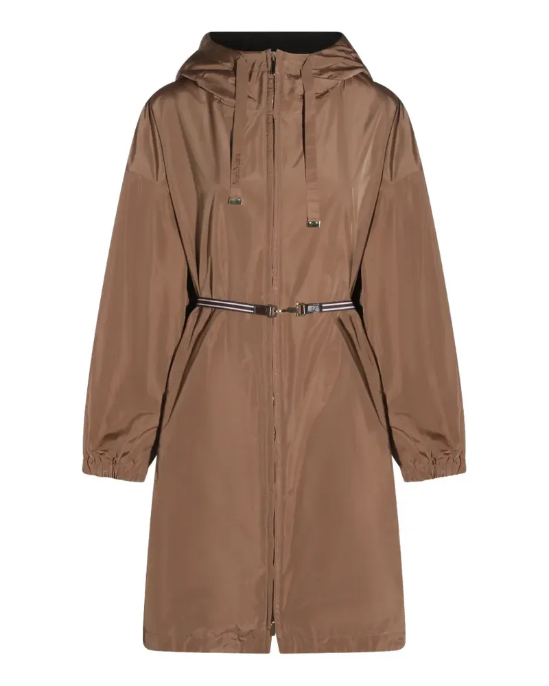 Max Mara Kapuzenmantel mit Gürtel - Braun Braun
