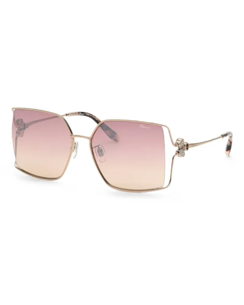 Chopard crystal-embellished square-frame sunglasses - Gold Gold