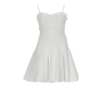 Gesmoktes Minikleid - Weiß