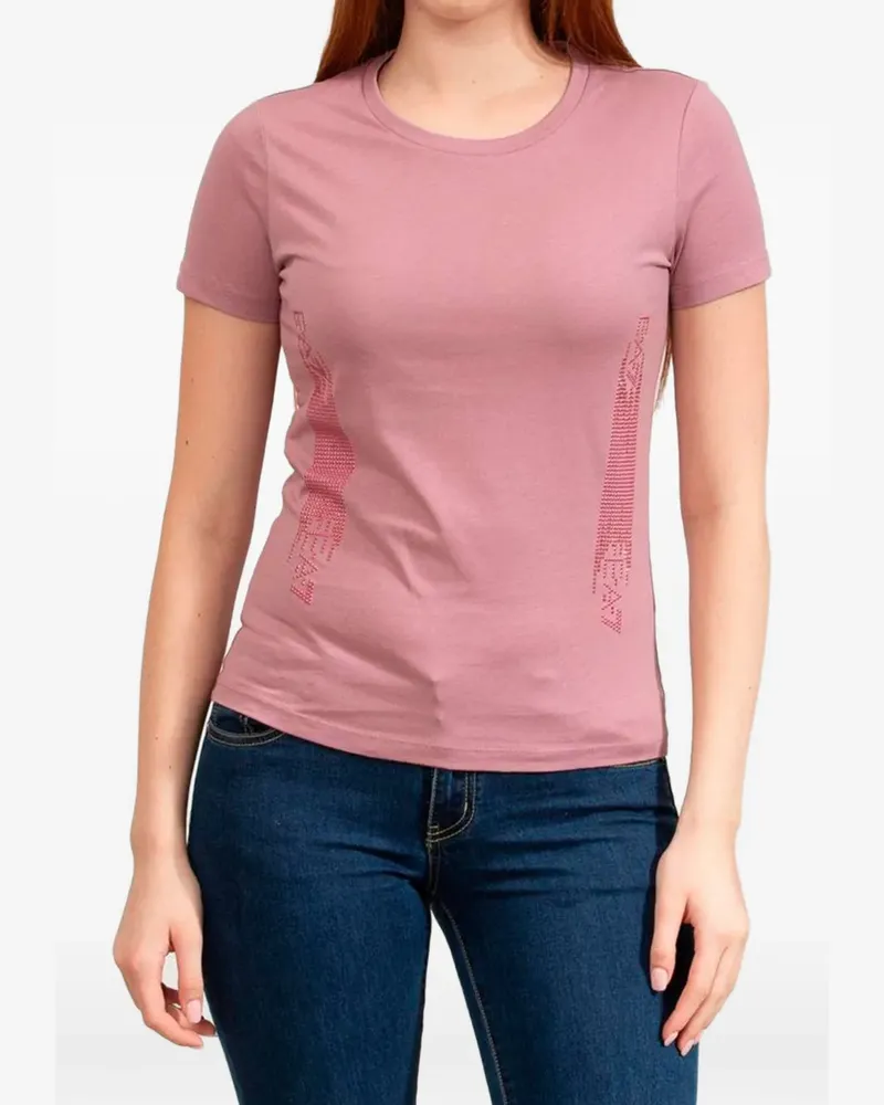 EA7 rhinestone-embellished T-shirt - Rosa Rosa