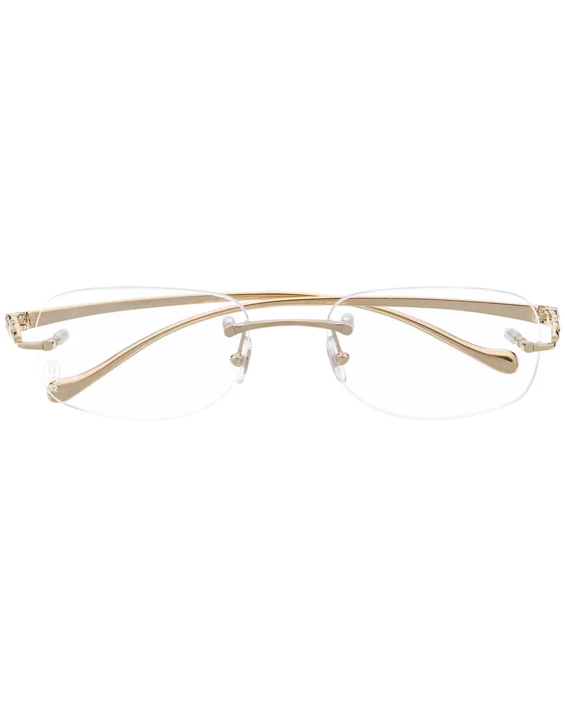 Cartier Eckige 'Panthère' Brille - Gold Gold