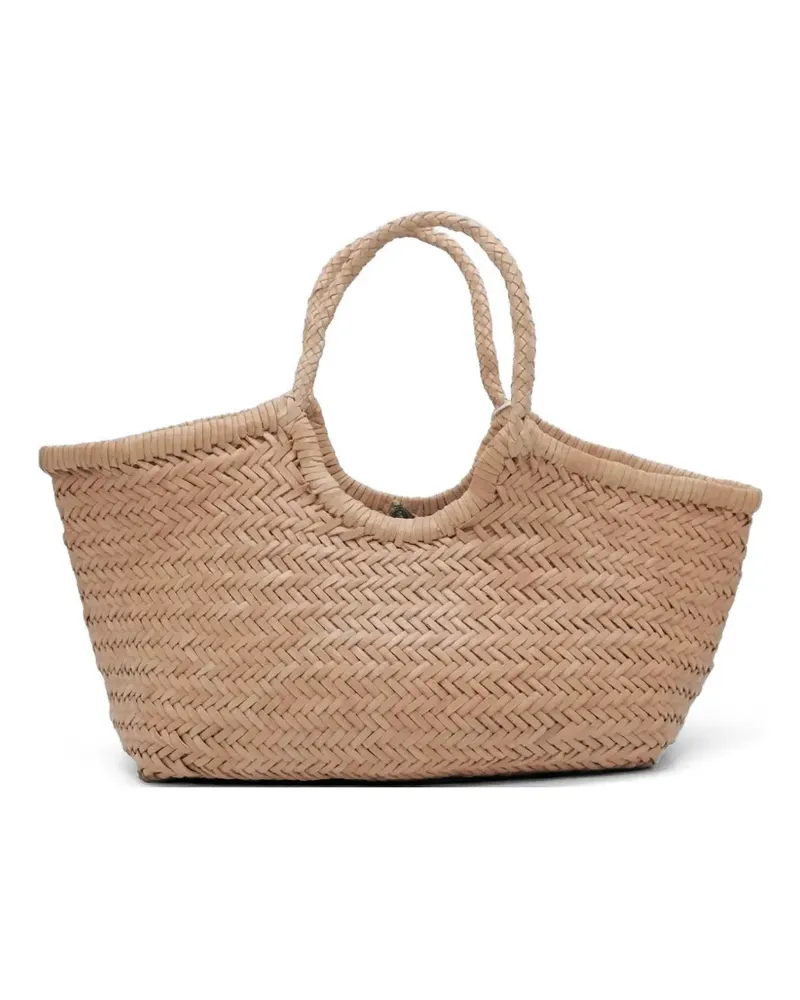 Dragon Diffusion big Nantucket woven-leather tote bag - Nude Nude