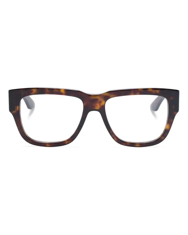 Alexander McQueen Brille mit eckigem Gestell - Braun Braun
