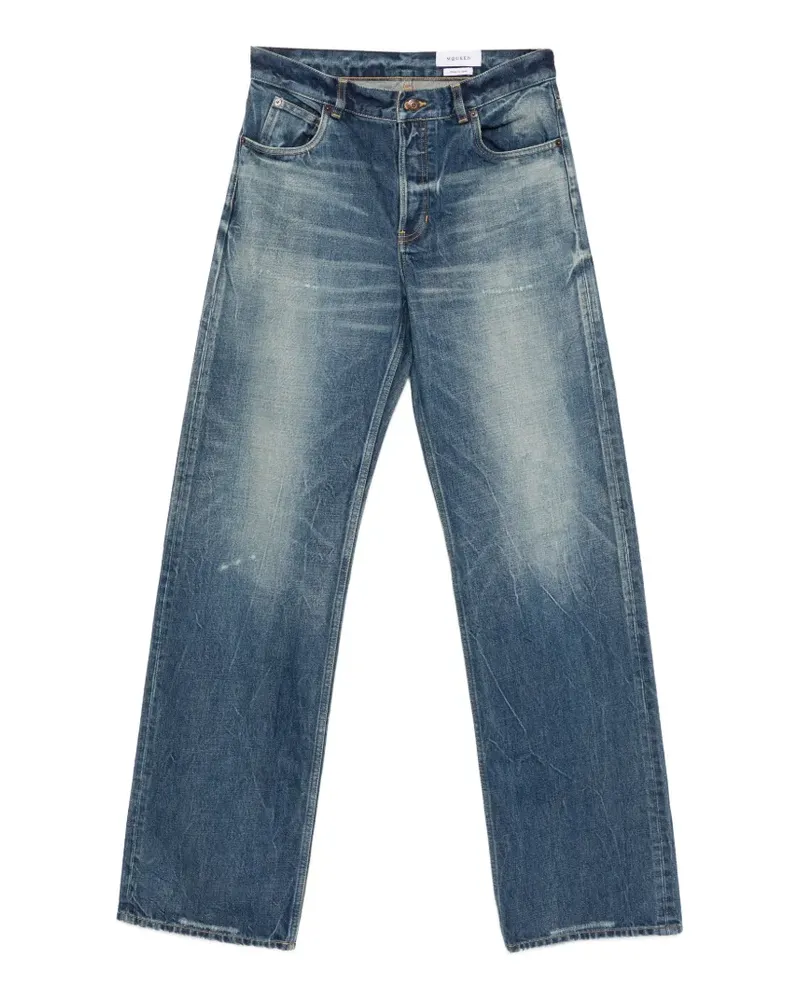 Alexander McQueen Ausgeblichene Jeans - Blau Blau