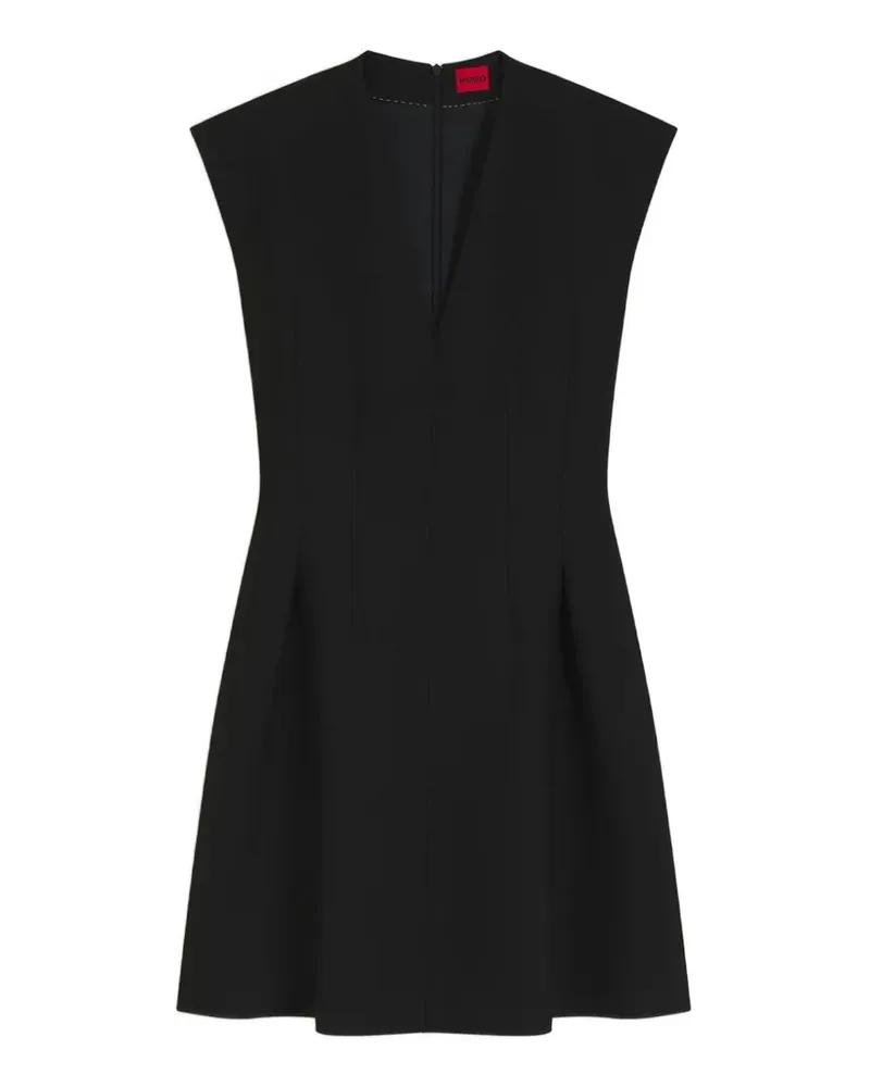 HUGO BOSS Kaytra cap-sleeve dress with pleat details - Schwarz Schwarz