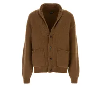 Cardigan mit Schalkragen - Braun