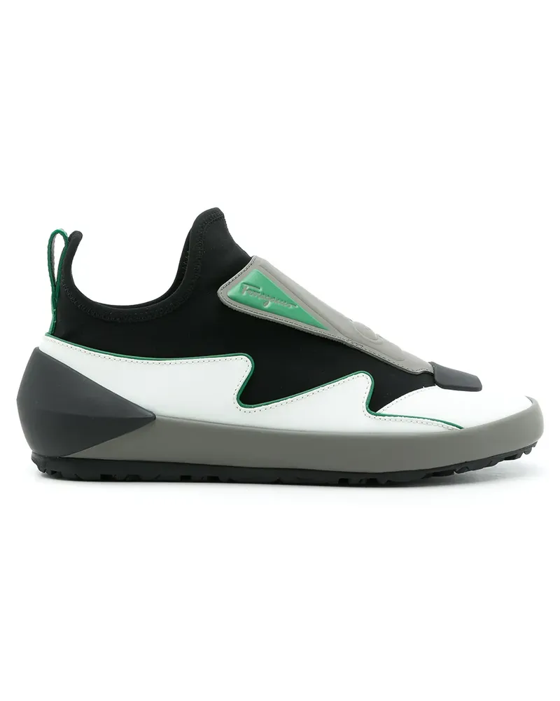 Ferragamo Slip-On-Sneakers in Colour-Block-Optik - Schwarz Schwarz