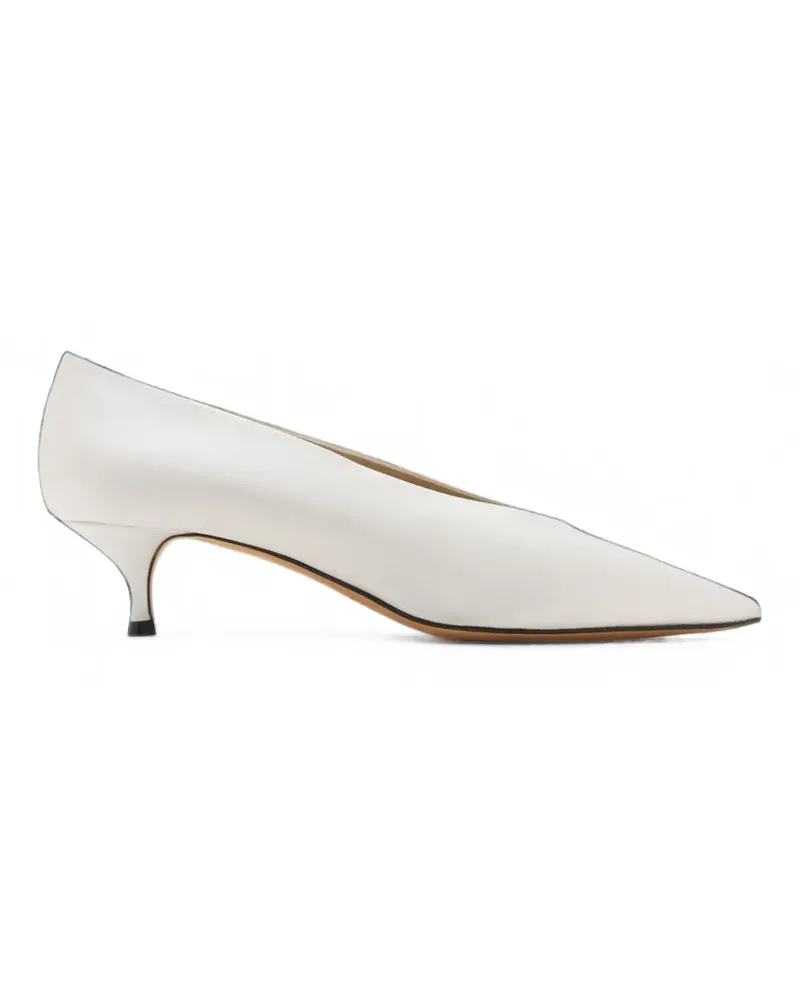 Le Monde Béryl Babouche Pumps mit Kitten Heel - Weiß Weiß
