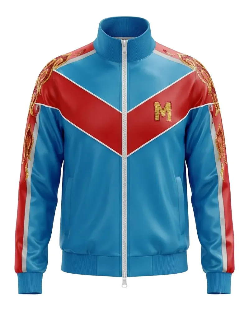 Mother logo-patch panelled jacket - Blau Blau