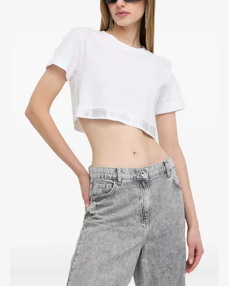 Patrizia Pepe T-Shirt mit Logo-Streifen - Weiß Weiß