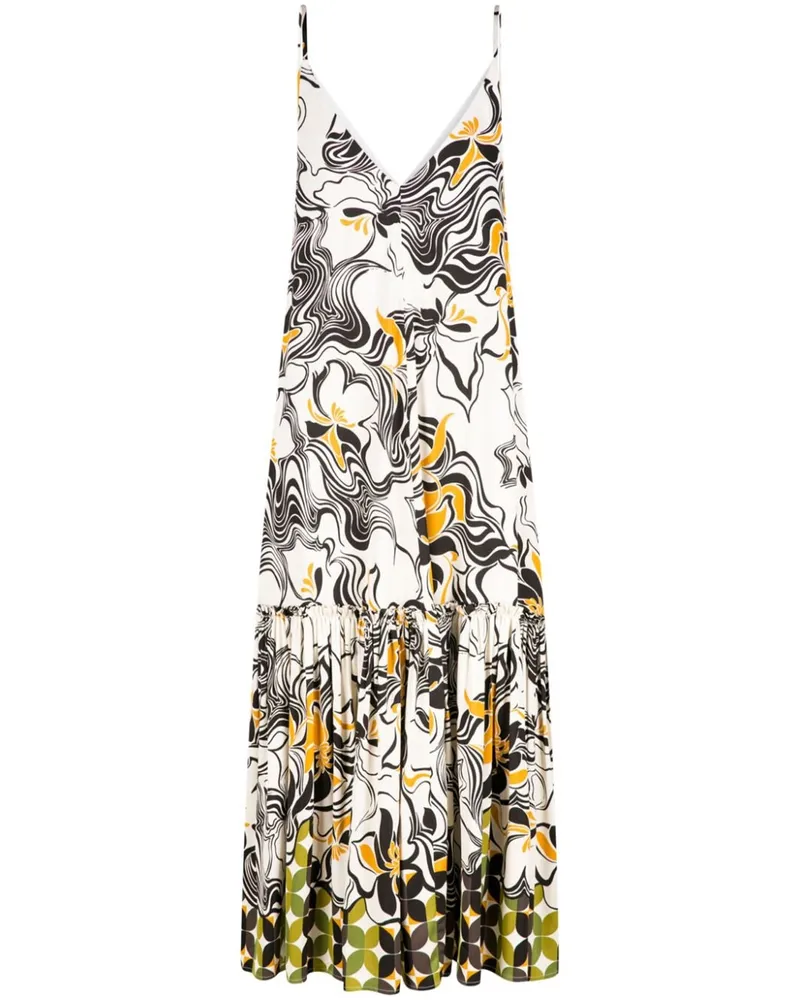 Dries van Noten Kleid mit Print Nude