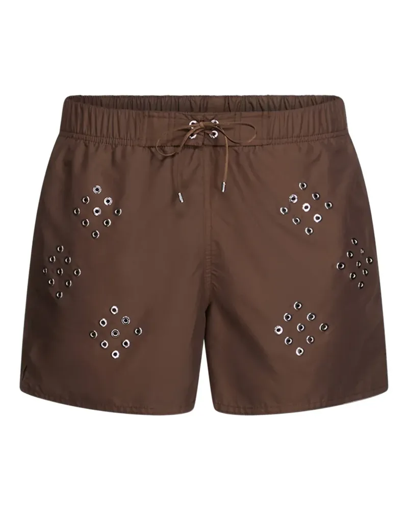 Ludovic de Saint Sernin eyelets swim shorts - Braun Braun