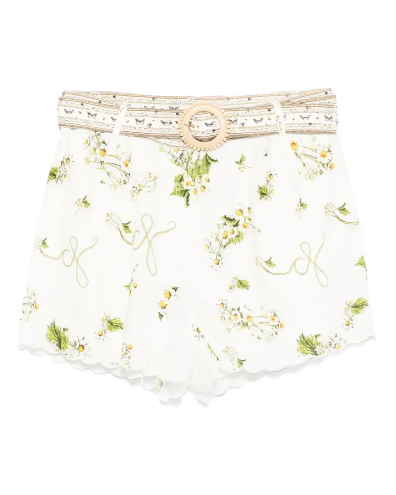 Camilla Shorts mit Blumen-Print - Weiß Weiß