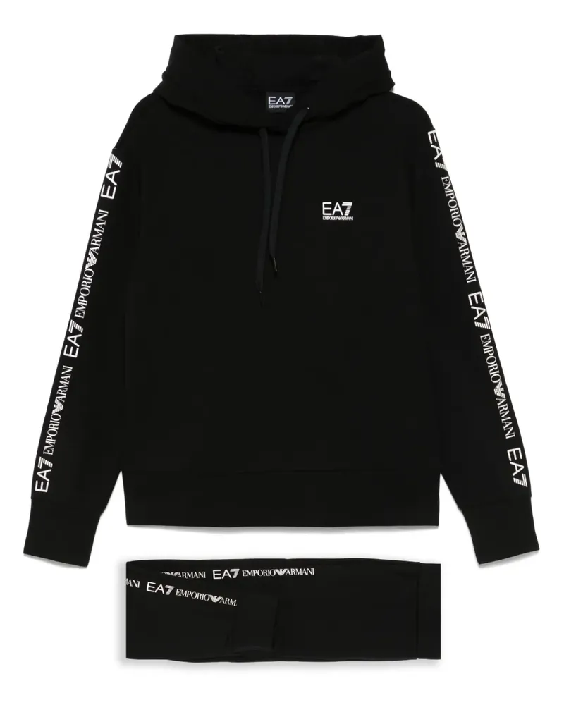 EA7 Jogginganzug mit Logo-Print - Schwarz Schwarz