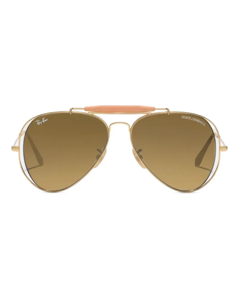 Dolce & Gabbana x Ray‑Ban pilot-frame sunglasses - Gold Gold