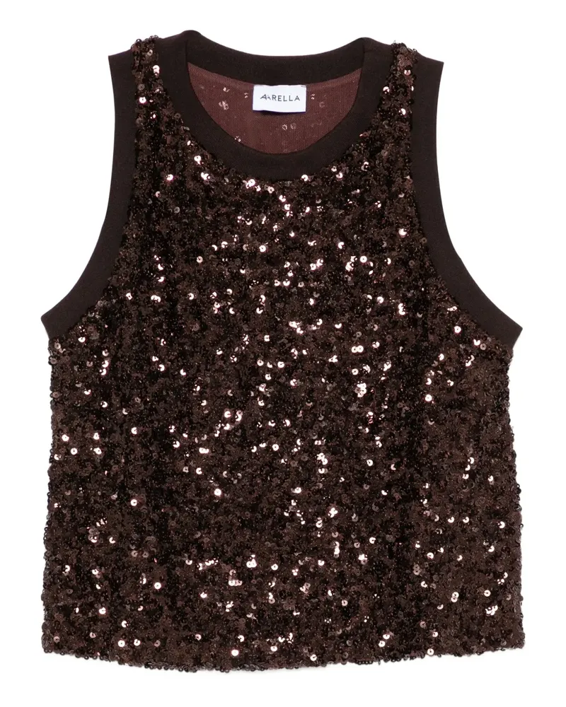 MARELLA Top mit Pailletten - Braun Braun