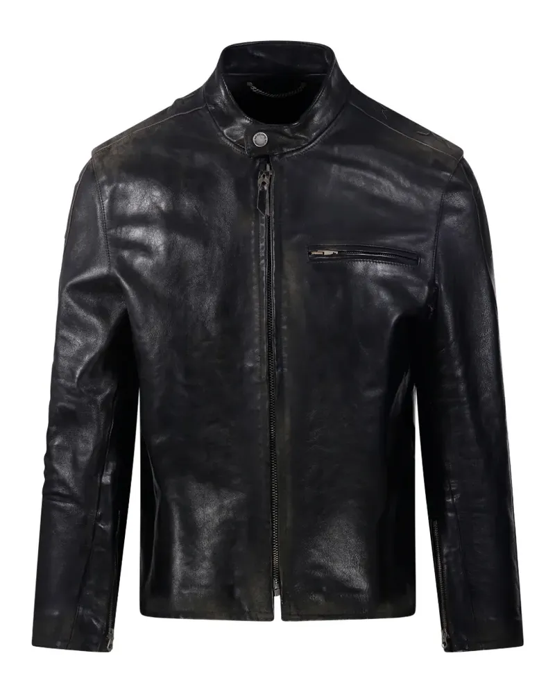 Golden Goose black leather biker jacket - Schwarz Schwarz