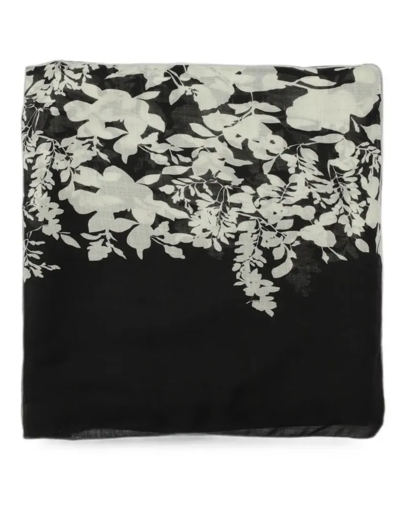 AGNONA floral-print scarf - Schwarz Schwarz