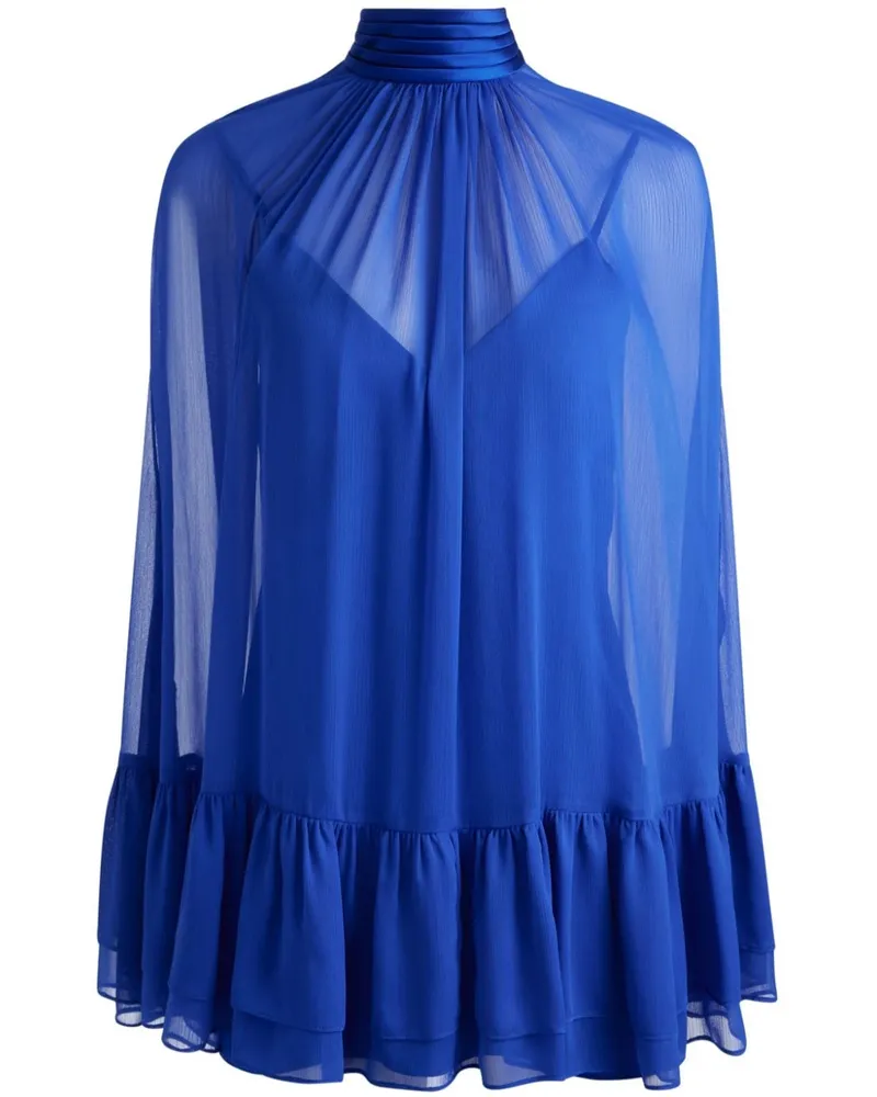 Alice + Olivia Zenon Cape-Minikleid mit Schleifenkragen - Blau Blau