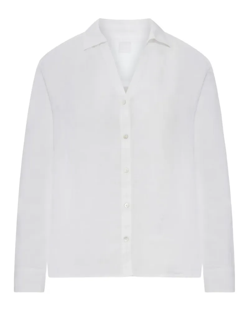 120% Lino long-sleeve linen shirt - Weiß Weiß