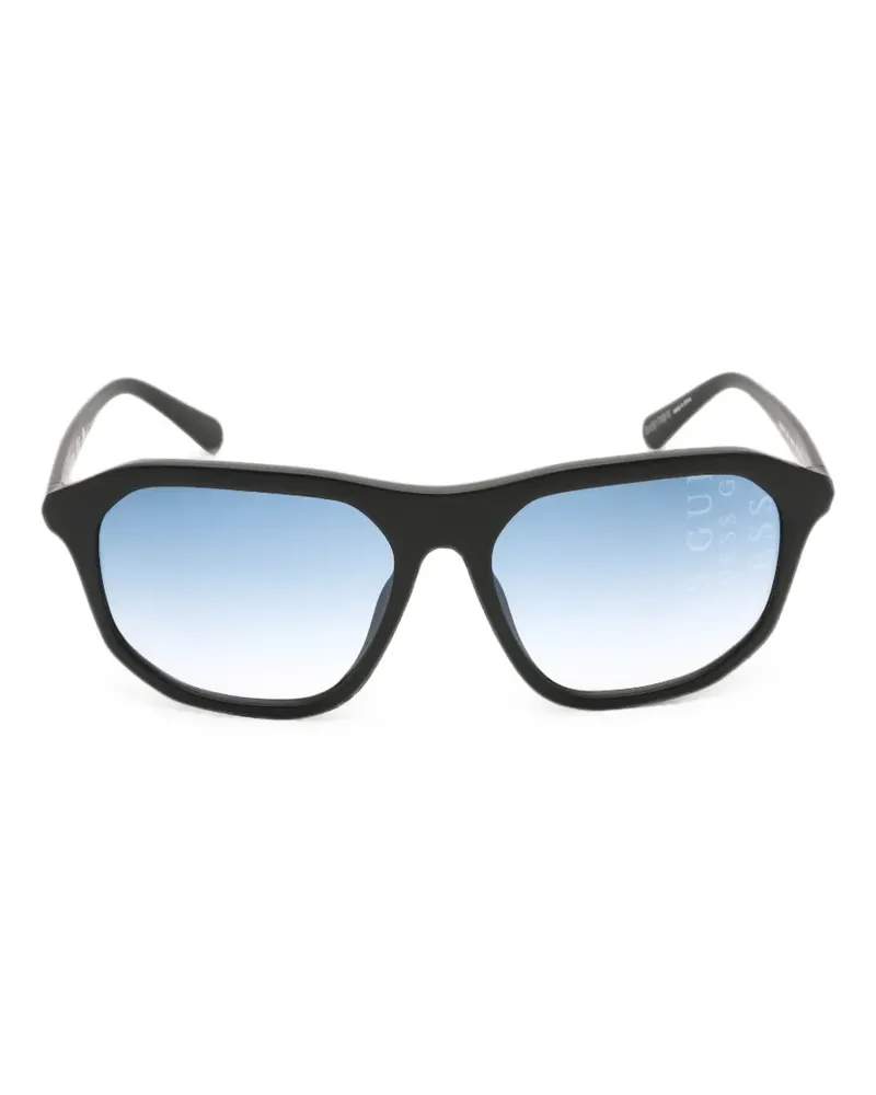 Guess Sonnenbrille mit eckigem Gestell - Schwarz Schwarz