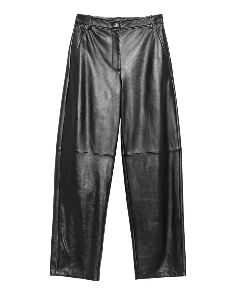 Max Mara Legno wide-leg leather trousers - Schwarz Schwarz