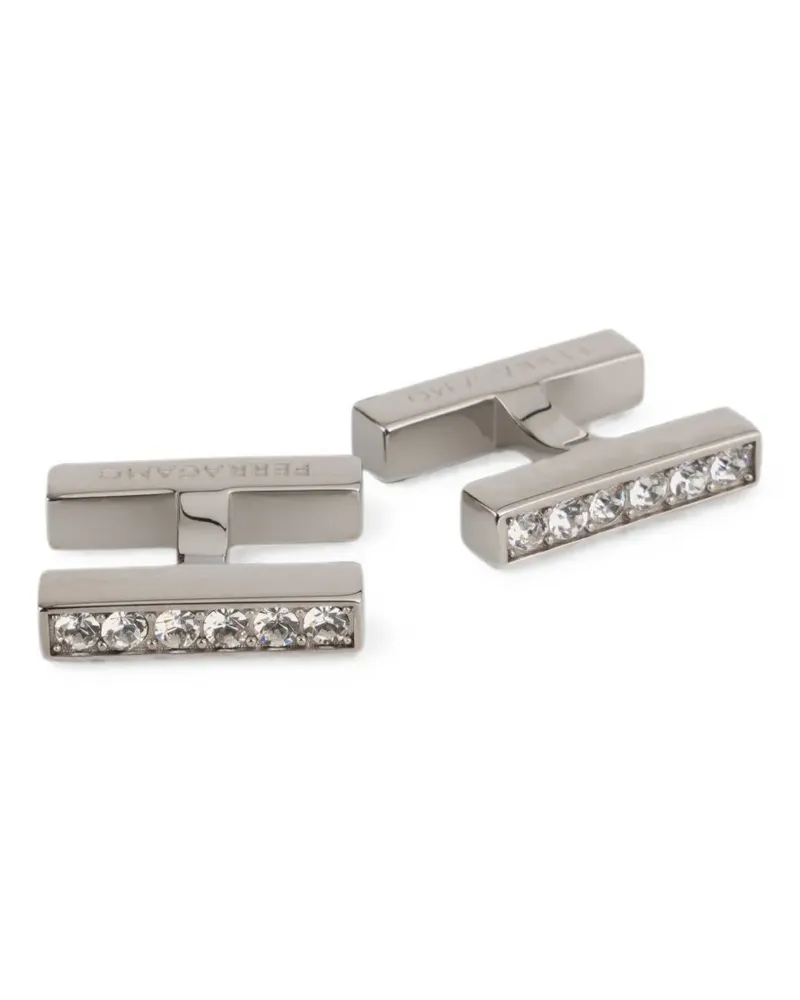 Ferragamo Manschettenknöpfe mit Kristall - Silber Silber