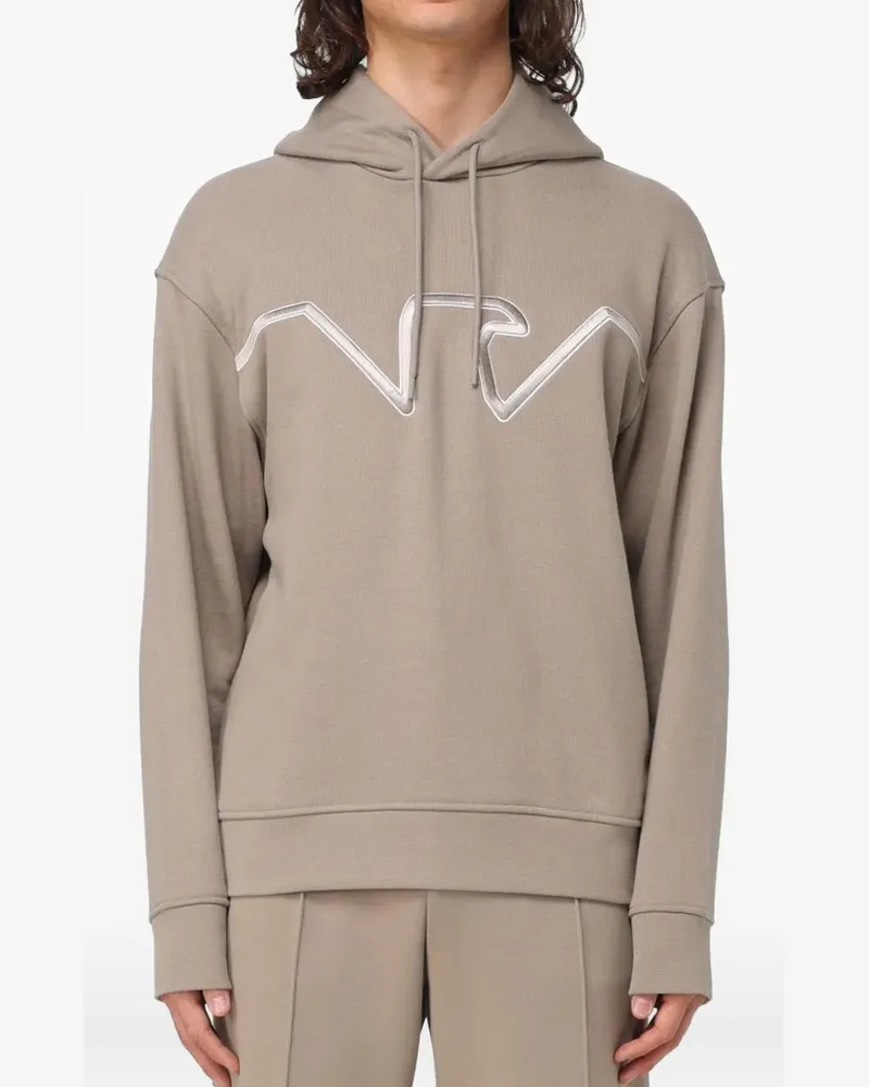 Emporio Armani Hoodie mit Logo-Stickerei - Nude Nude