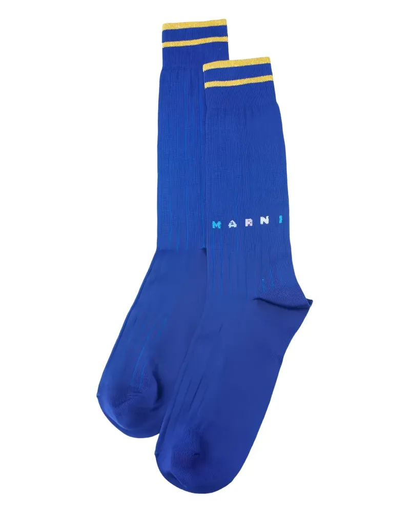 Marni Socken mit Logo-Stickerei - Blau Blau