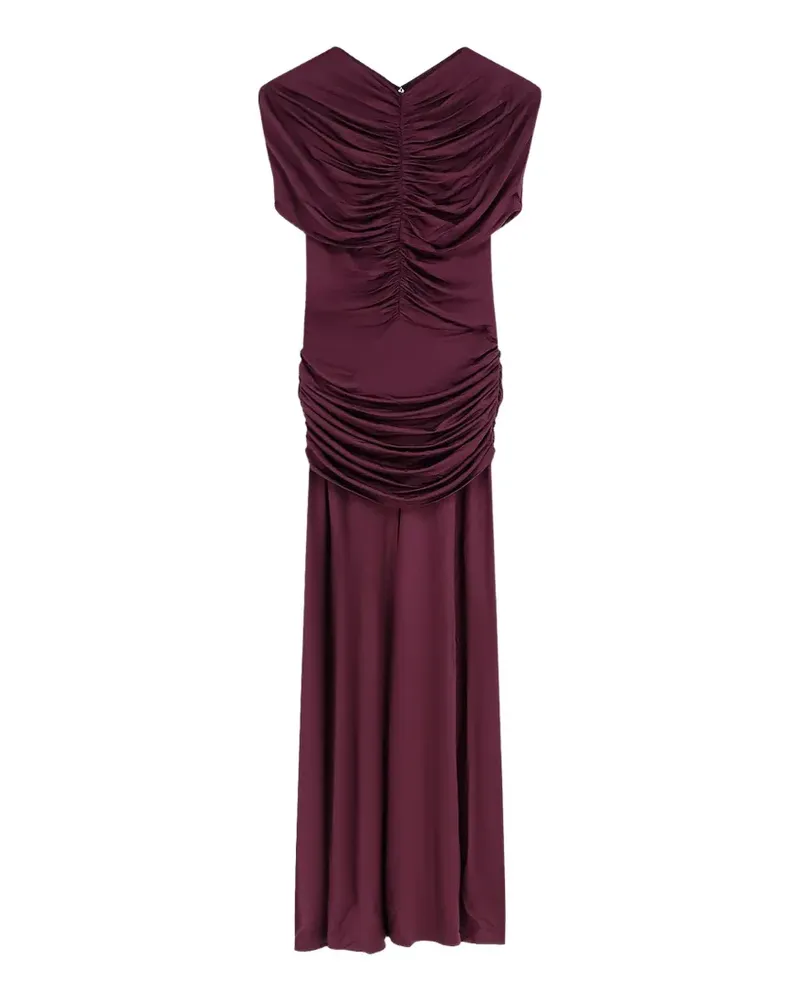 Self-Portrait off-shoulder ruched maxi dress - Violett Violett
