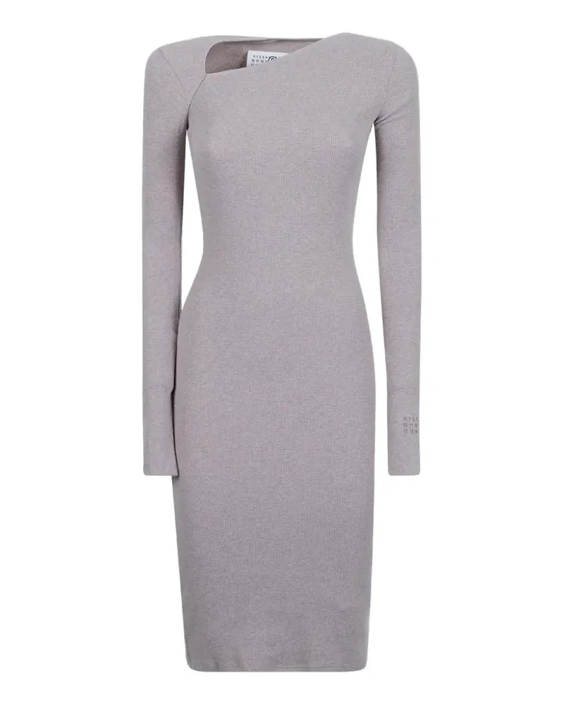 Maison Margiela ribbed cutout-detail midi dress - Grau Grau