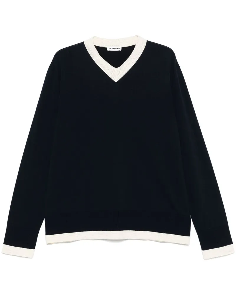 Jil Sander Pullover mit V-Ausschnitt - Blau Blau
