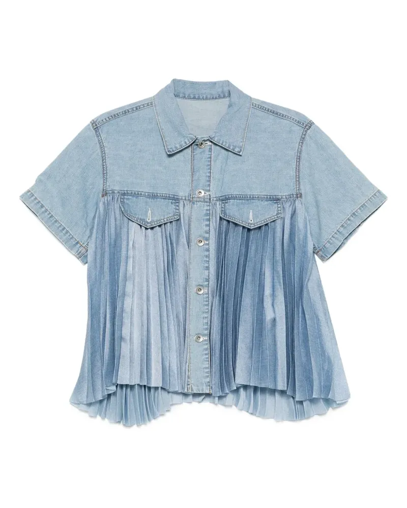 Sacai Jeanshemd mit Falten - Blau Blau