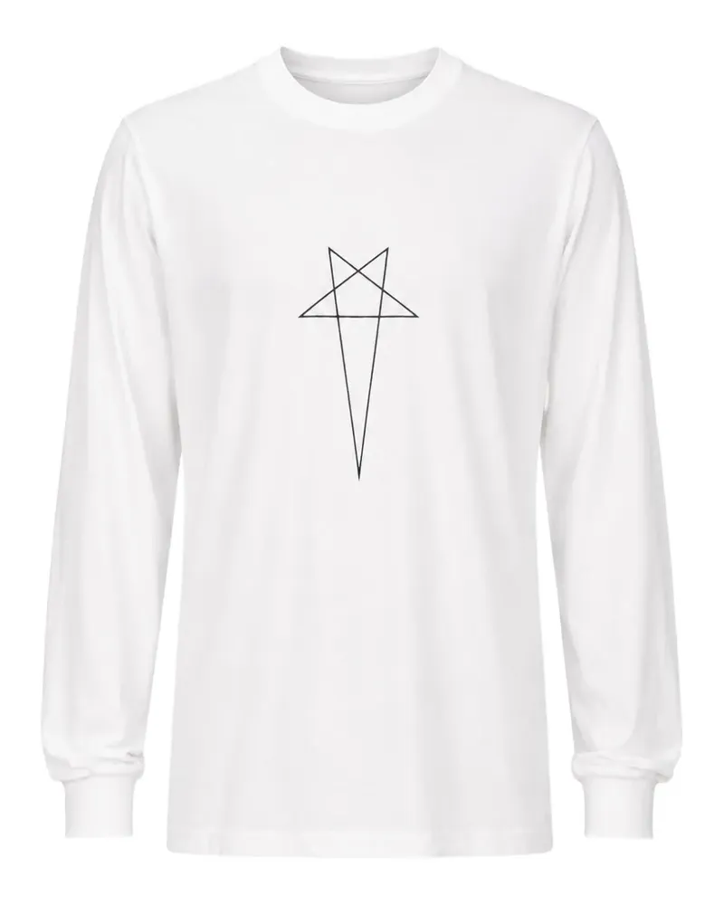 Rick Owens Langarmshirt mit Stern-Print - Weiß Weiß