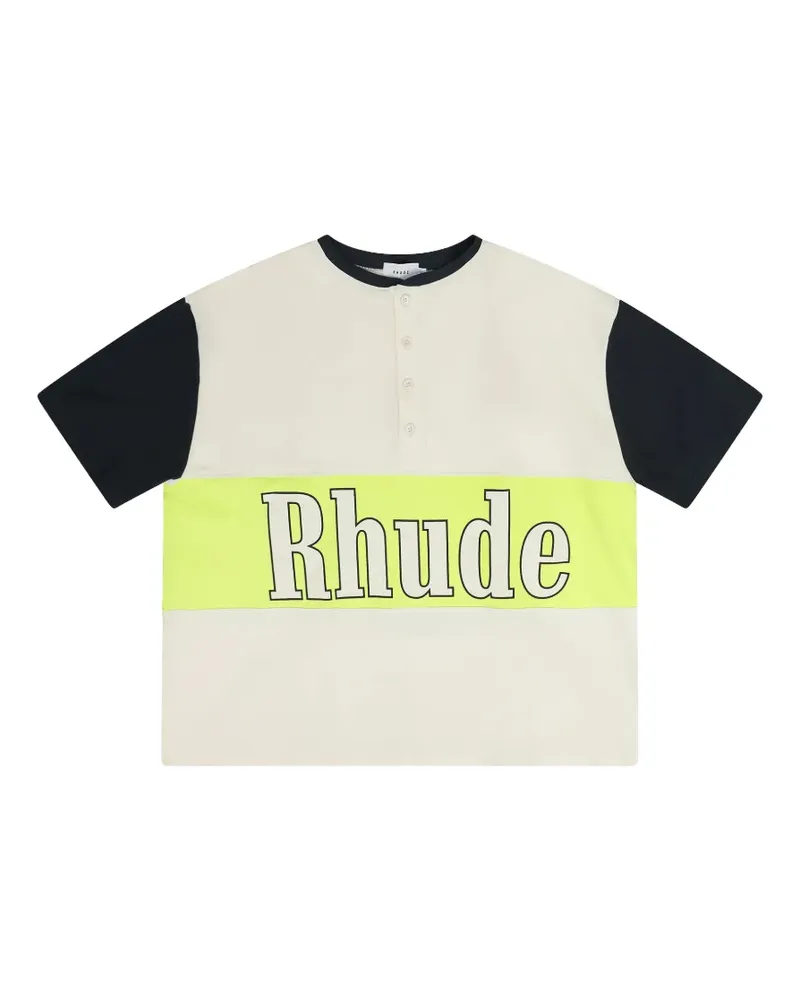RHUDE T-Shirt mit Einsätzen - Nude Nude