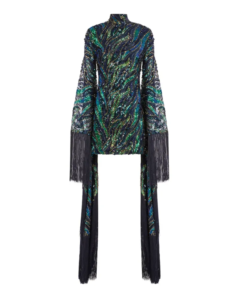 Taller Marmo Disco Dragon Minikleid mit Pailletten - Blau Blau
