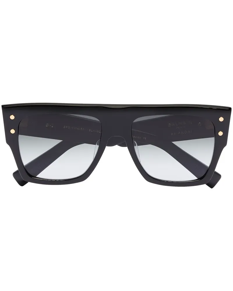 Balmain Eckige Oversized-Sonnenbrille - Schwarz Schwarz