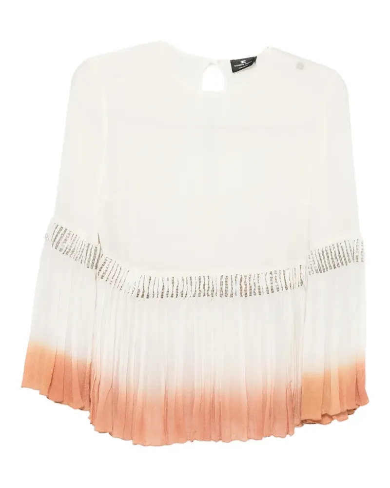 Elisabetta Franchi pleated ombré-effect top - Weiß Weiß
