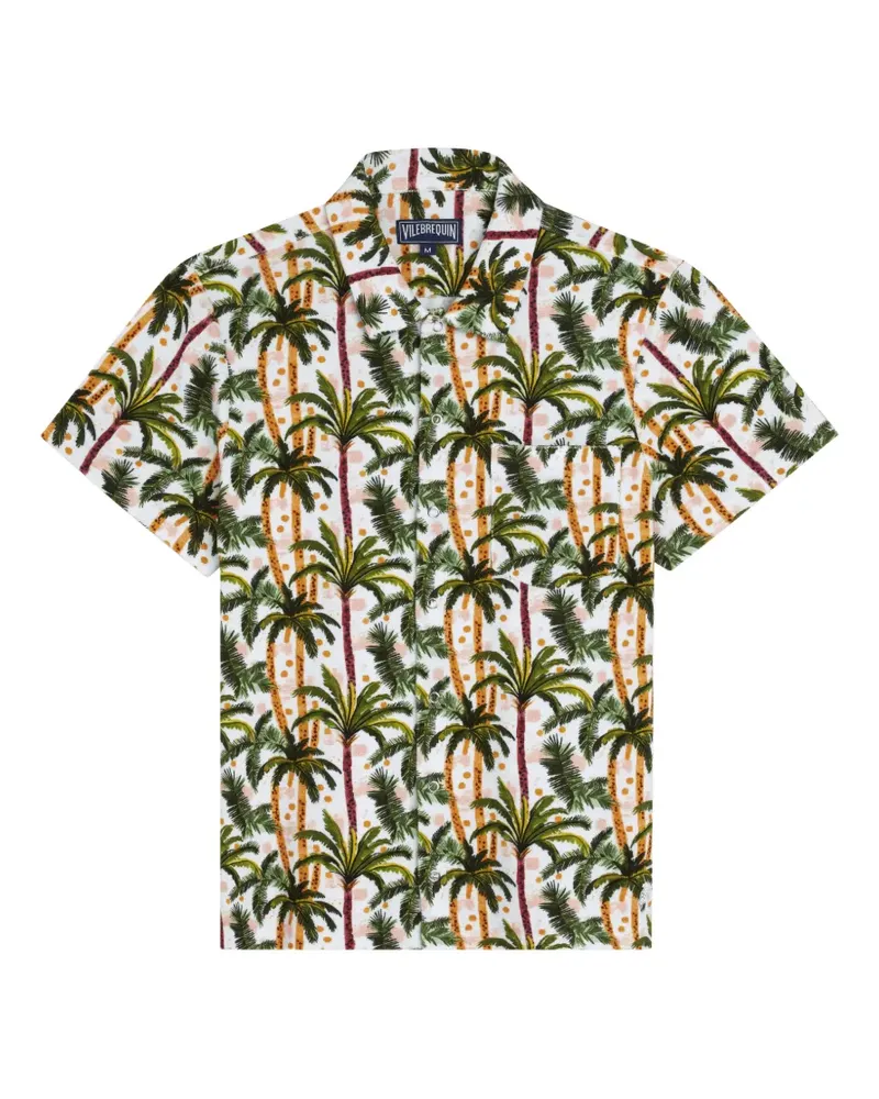 Vilebrequin Terry Hemd mit Palmen-Print - Weiß Weiß