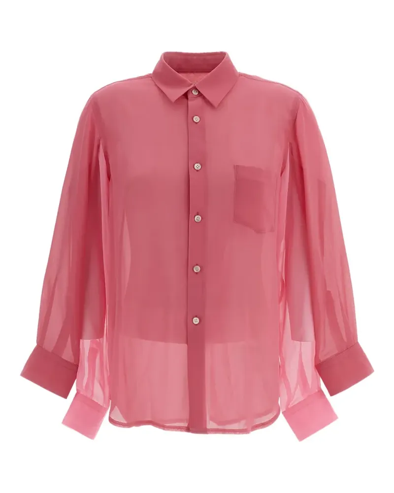 Comme des Garçons Button-down-Hemd mit transparenten Einsätzen - Rosa Rosa
