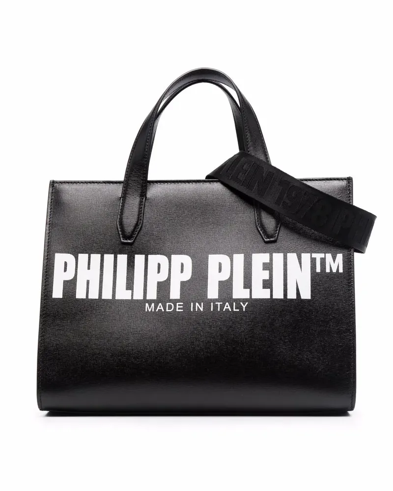 Philipp Plein Handtasche mit Logo-Print - Schwarz Schwarz