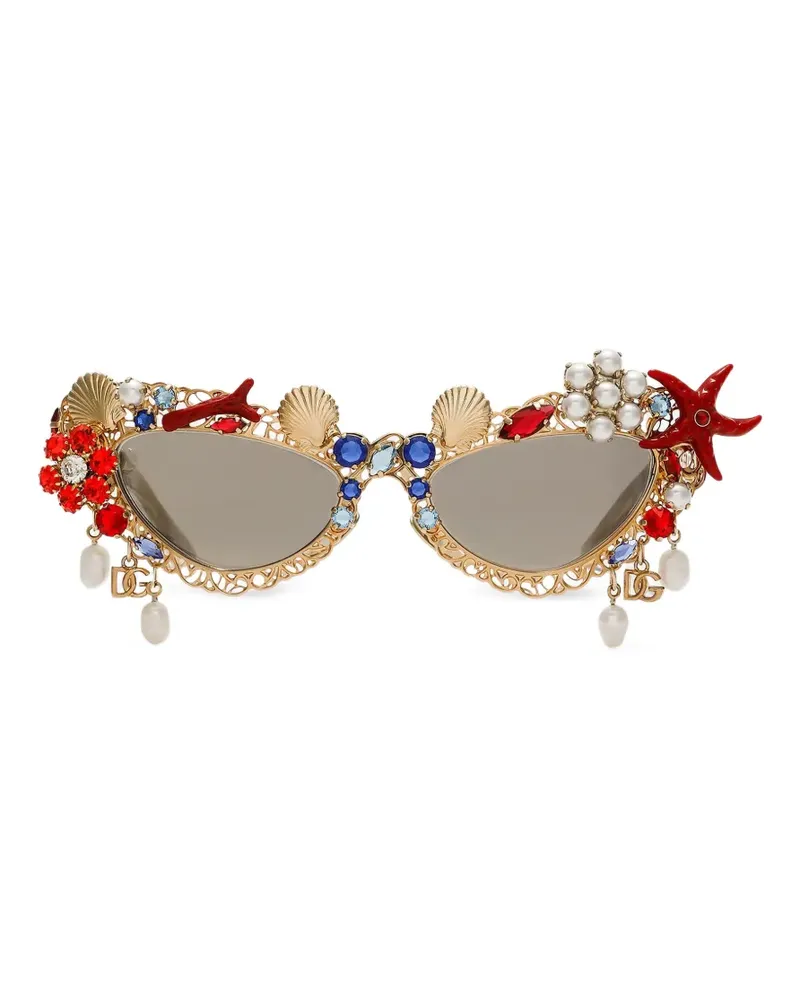 Dolce & Gabbana Verzierte Sonnenbrille - Gold Gold