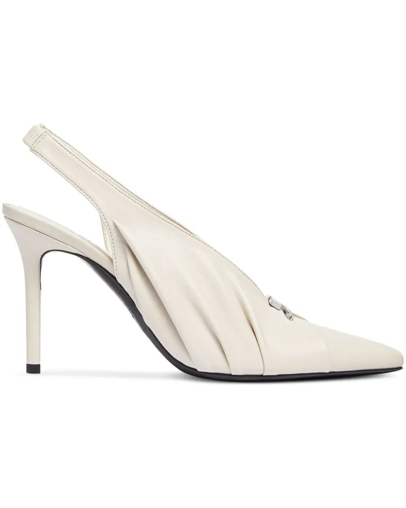 Courrèges Drapierte Slingback-Pumps - Weiß Weiß