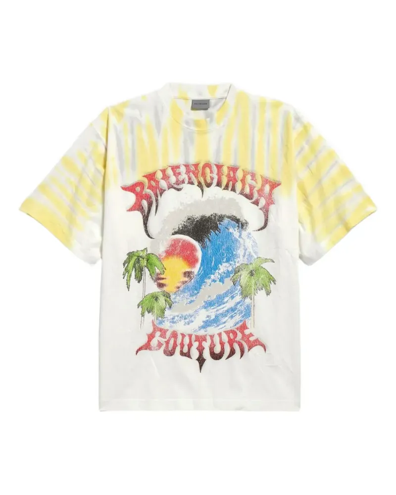 Balenciaga Extreme tie-dye T-shirt - Weiß Weiß