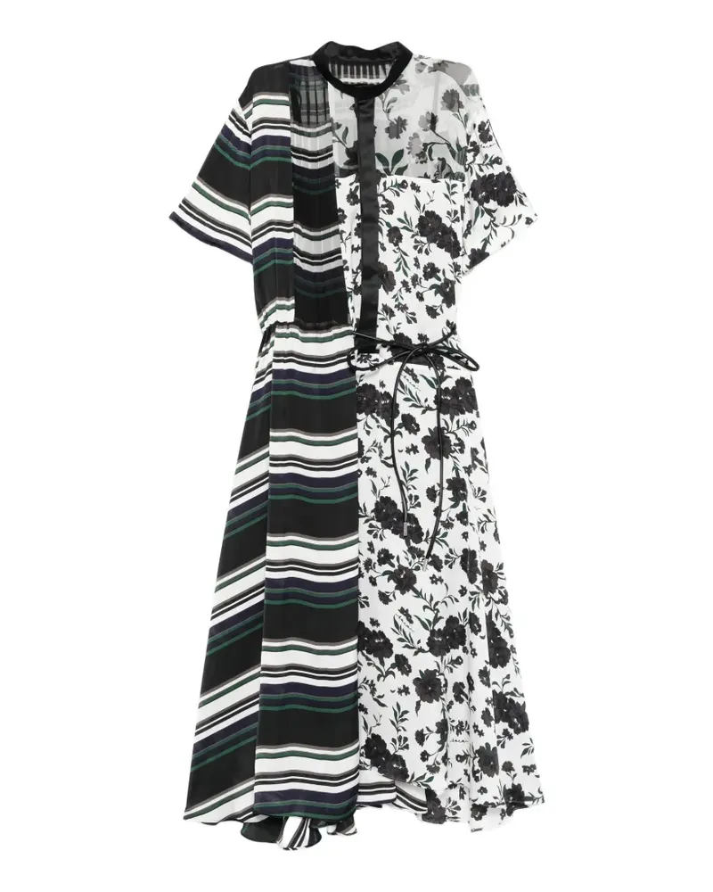 Sacai floral-print midi dress - Weiß Weiß