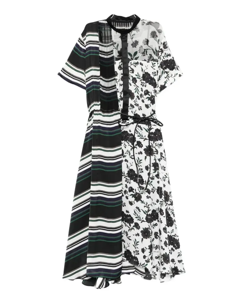 Sacai floral-print midi dress - Weiß Weiß