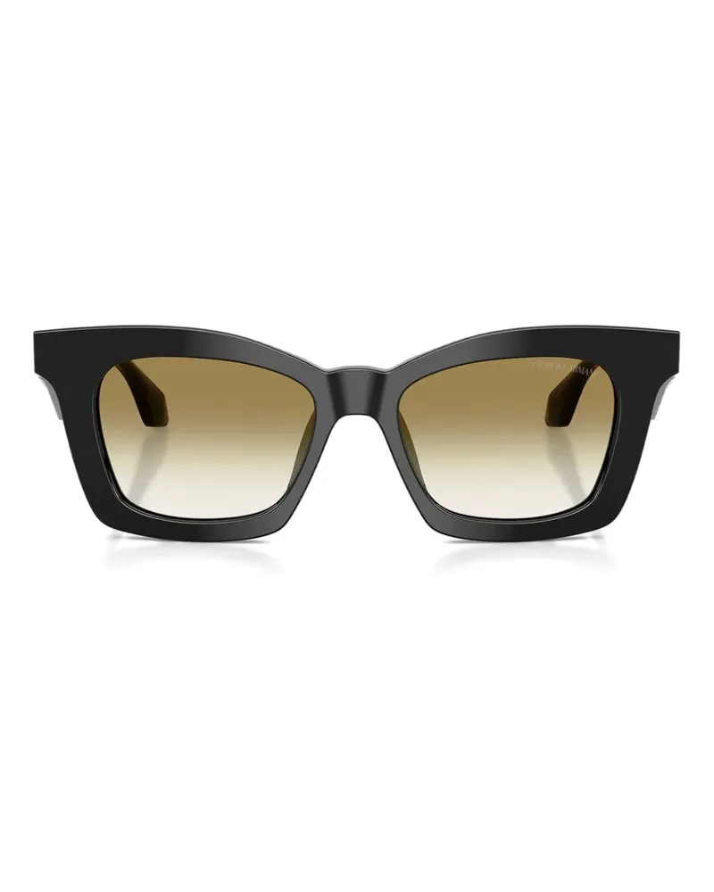 Giorgio Armani Sonnenbrille mit geometrischem Gestell - Schwarz Schwarz