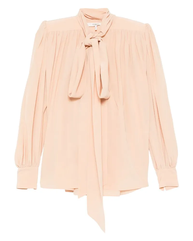 Chloé Bluse mit Schleifenkragen - Nude Nude